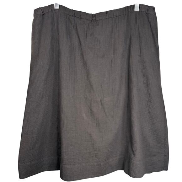 EILEEN FISHER Large Organic Cotton Gauze Pocket Skirt Quiet Luxury Minimalist - Picture 2 of 11